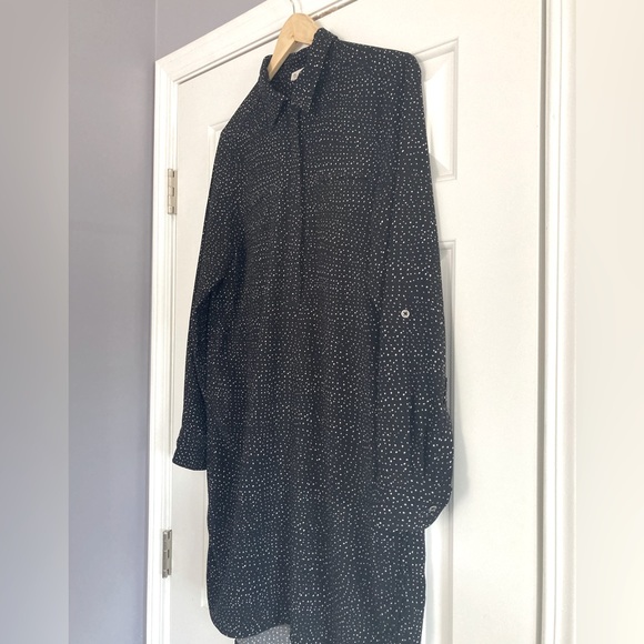 Lila Rose Polka Dot Long Sleeve Shirtdress M - Picture 2 of 15